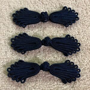 Elegant Navy Blue Knot Closures 12 for $16